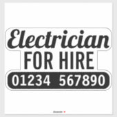 Elektricien te huur sticker (Vel)
