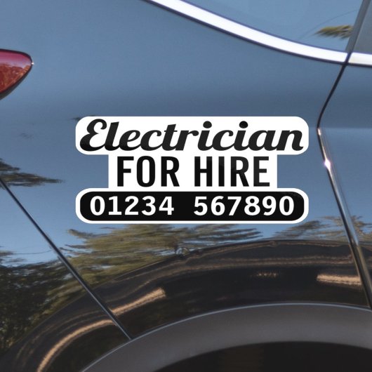 Elektricien te huur sticker