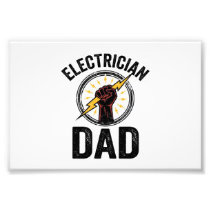 Elektricien Vader Vintage Gravure Vector T-shirt O Foto Afdruk