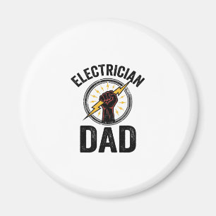 Elektricien Vader Vintage Gravure Vector T-shirt O Magneet