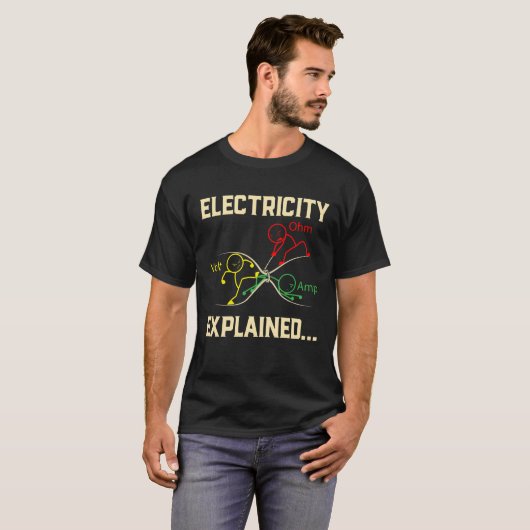 Elektriciteit: Fysica Nerd Funny T-shirt (Voorkant volledig)