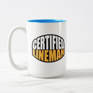 Elektriciteit Gecertificeerde Lineman Two Tone Cof Tweekleurige Koffiemok