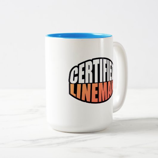 Elektriciteit Gecertificeerde Lineman Two Tone Cof Tweekleurige Koffiemok (Voorkant rechts)