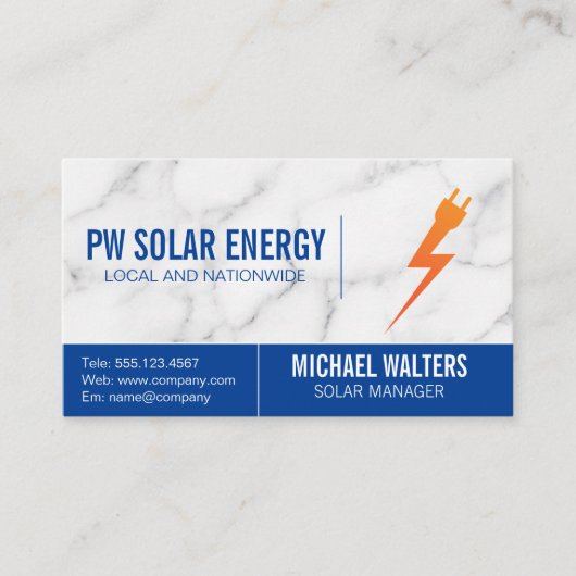 Elektriciteit Power Logo Visitekaartje (Voorkant)