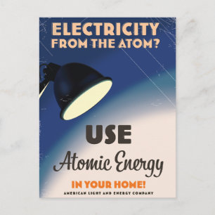 Elektriciteit uit het Atoom? Uitnodiging Briefkaart