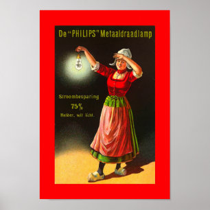  elektriciteitscentrale Nederlandse Philips 1910 N Poster