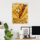elektriciteitsleverancier electriciër herstelt oud poster (Thuiskantoor)