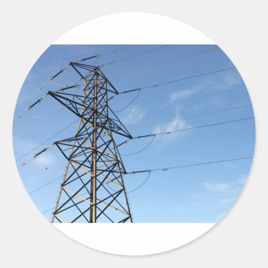 elektriciteitspylon ronde sticker (Voorkant)