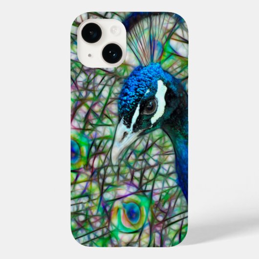 Elektrificeerde Peacock Head Case-Mate iPhone Case (Achterkant)