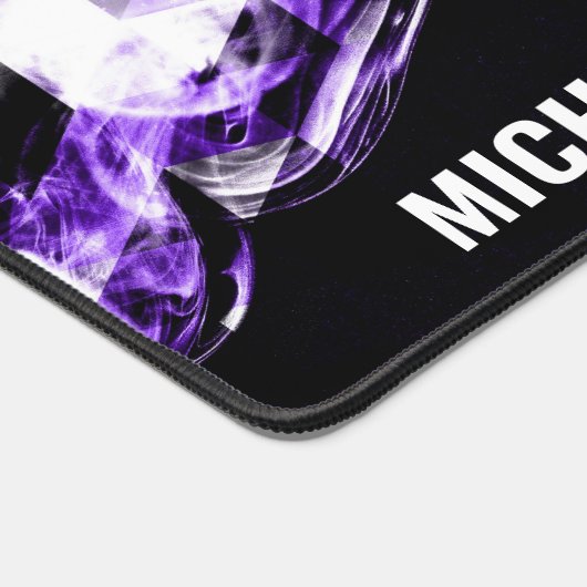 Elektrificerend paars violet sparkly Monogram Bureaumat (Hoek)