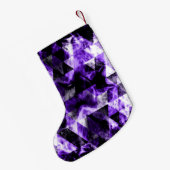 Elektrificerend paars violet sparkly Monogram Kleine Kerstsok (Achterkant (Hangend))