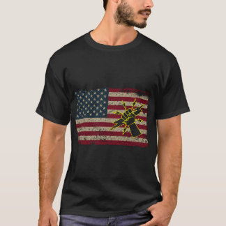 Elektrisch-Amerikaanse vlagpatriottische elektrici T-shirt