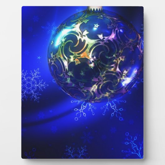 Elektrisch blau kerstbal ontwerp, aanpassen i fotoplaat (Voorkant)