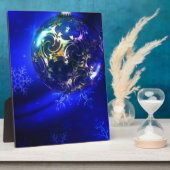 Elektrisch blau kerstbal ontwerp, aanpassen i fotoplaat (Zijkant)