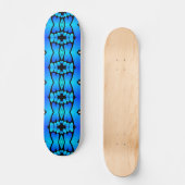 Elektrisch blauw aqua zwart geometrisch skateboard (Voorkant)