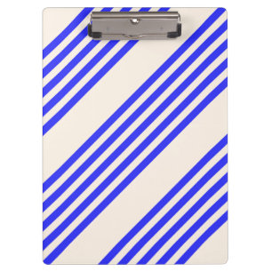 Elektrisch blauw en beige vijf strips klembord