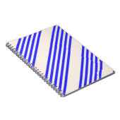 Elektrisch blauw en beige vijf strips notitieboek (Rechterzijde)