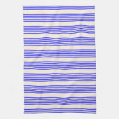 Elektrisch blauw en beige vijf strips theedoek (Verticaal)