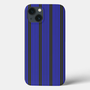 Elektrisch blauw en houtskool met vijf strippen iPhone 13 hoesje