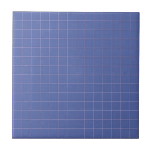 Elektrisch Blauw Geruit Patroon Retro Minimalist Tegeltje