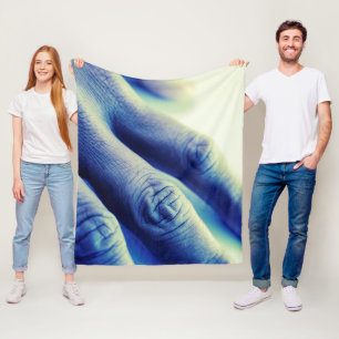 Elektrisch blauw handje fleece deken