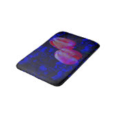 Elektrisch blauw hart en roze tulpen badmat (Gekanteld)