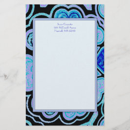 Elektrisch blauw hart- en vaatwerk briefpapier