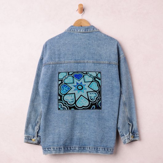 Elektrisch Blauw Harten & Sterren Denim Jas Denim Jacket (Hangar)