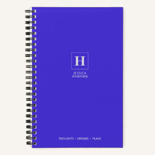 Elektrisch Blauw Klassiek Monogram Notitieboek