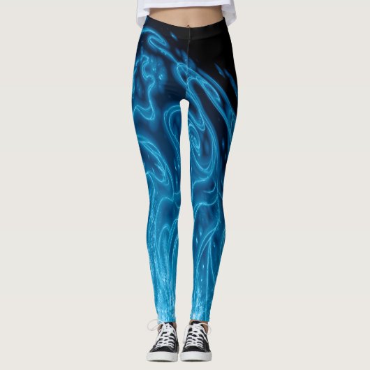 Elektrisch blauw leggings (Voorkant)