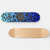 Elektrisch Blauw Leopard Print; Krijtbordlook Skateboard (Horizontaal)