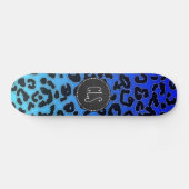 Elektrisch Blauw Leopard Print; Krijtbordlook Skateboard (Horizontaal)