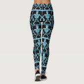 Elektrisch blauw skelet leggings (Achterkant)