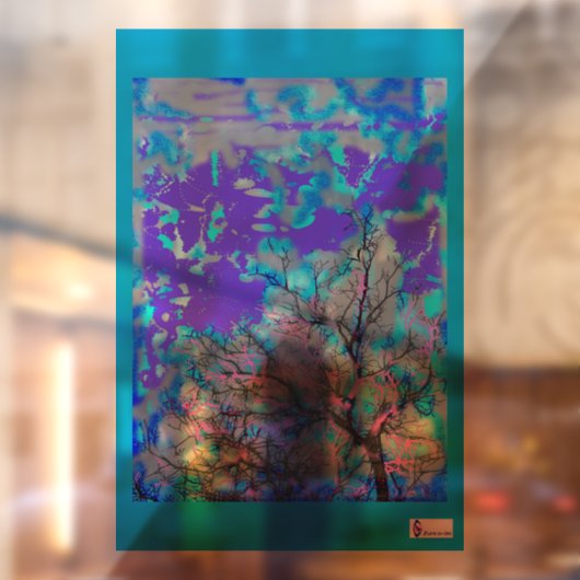 Elektrisch blauw vensterdecimaal raamsticker (Vel 2)