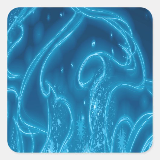 Elektrisch blauw vierkante sticker (Voorkant)