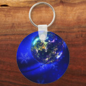 Elektrisch blauwe kerstbal ontwerp, aanpassen i sleutelhanger (Voorkant)