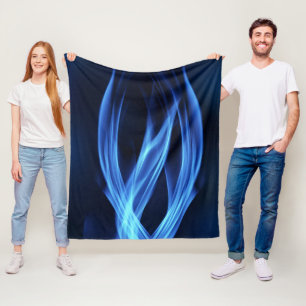 Elektrisch Blauwe Pluimen Organische Stroom Fleece Deken