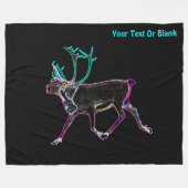 Elektrisch Caribisch gebied (rendier) Fleece Deken (Voorkant (Horizontaal))