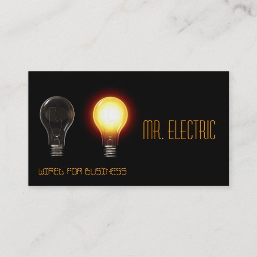 Elektrisch, elektricien, Visitekaartje voor elektr (Voorkant)