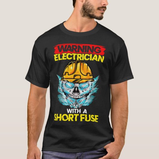 Elektrisch-elektriciens met korte zekering t-shirt (Voorkant)