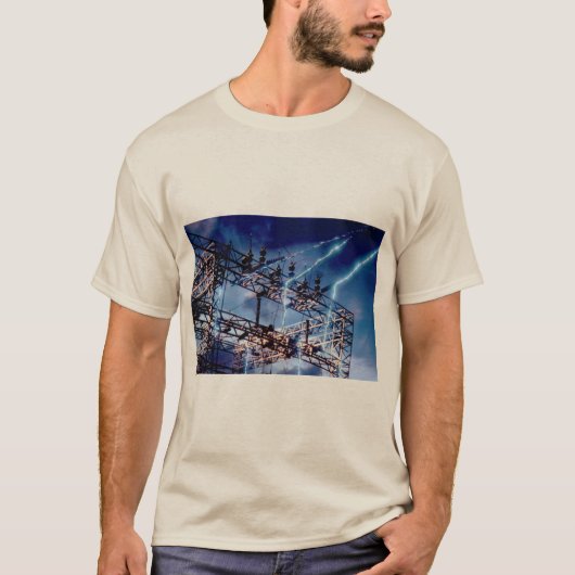 Elektrisch elektriciteitscentrale t-shirt (Voorkant)