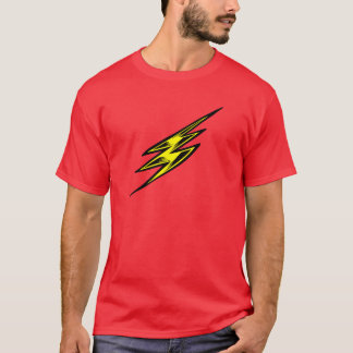 Elektrisch gele bliksembolt t-shirt