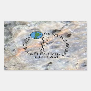 Elektrisch gitaar - Wereld revolt rond rechthoekig Rechthoekige Sticker