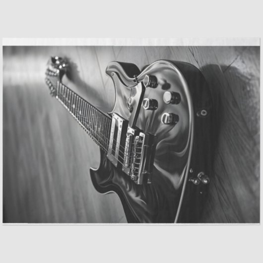 Elektrisch gitaarmonochroom tissuepapier (Voorkant)