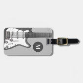 Elektrisch gitaarmonogram bagagelabel (Voorkant horizontaal)