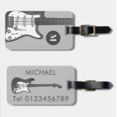 Elektrisch gitaarmonogram bagagelabel