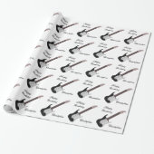 Elektrisch Gitaarontwerp Verjaardag Cadeaupapier (Uitgerold)