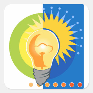 Elektrisch heldere idea-lamp vierkante sticker