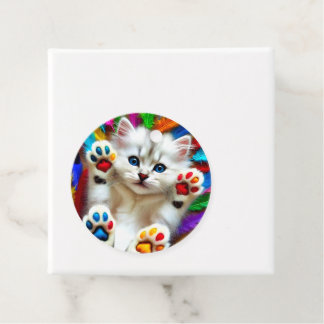 Elektrisch kattenpoortportret bedankjes labels
