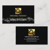 Elektrisch lichtgevend Gold Power Plug-elektricien Visitekaartje (Voorkant / Achterkant)